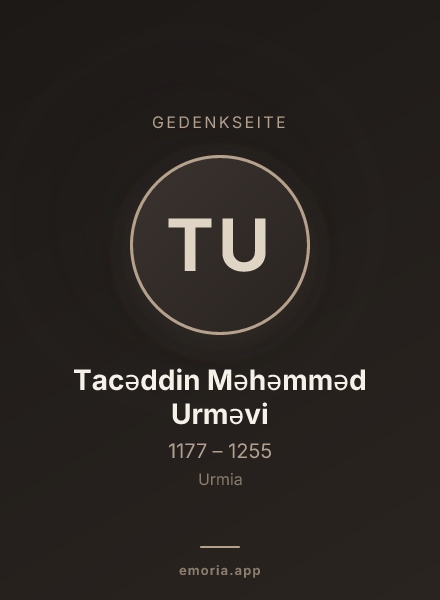 Gedenkportrait von Tacəddin Məhəmməd Urməvi