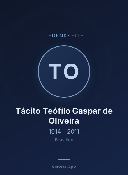 Gedenkportrait von Tácito Teófilo Gaspar de Oliveira