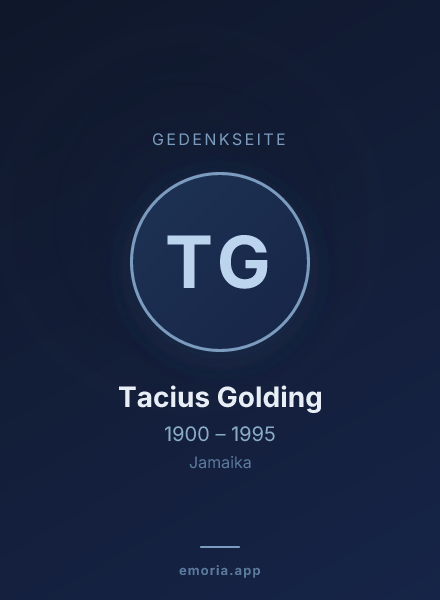 Gedenkportrait von Tacius Golding