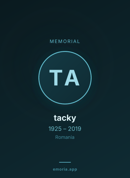 Memorial portrait of tacky