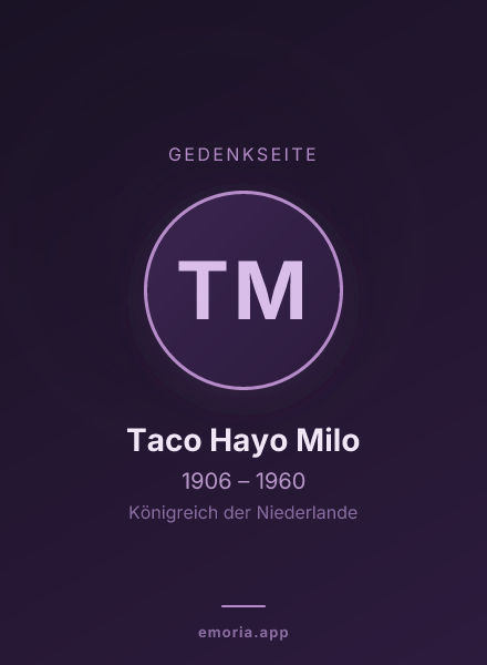 Gedenkportrait von Taco Hayo Milo