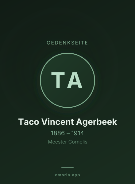 Gedenkportrait von Taco Vincent Agerbeek