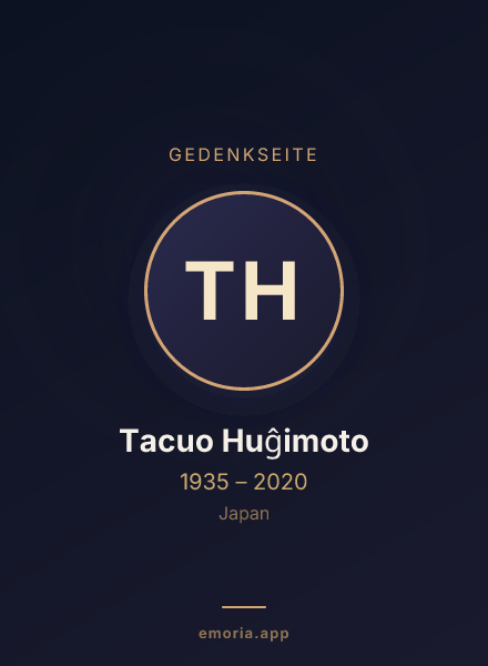 Gedenkportrait von Tacuo Huĝimoto