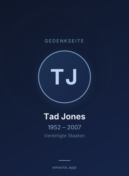 Gedenkportrait von Tad Jones