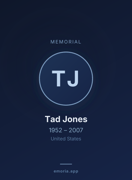 Memorial portrait of Tad Jones