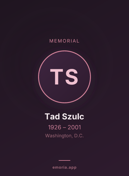 Memorial portrait of Tad Szulc
