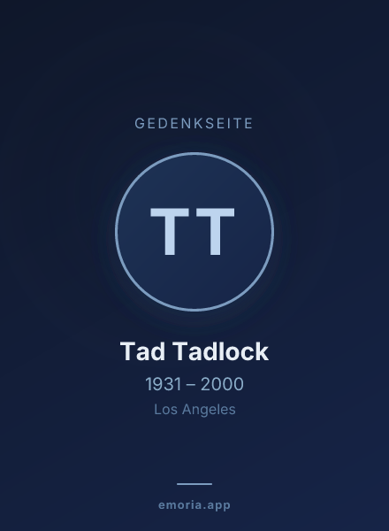 Gedenkportrait von Tad Tadlock