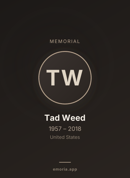 Memorial portrait of Tad Weed