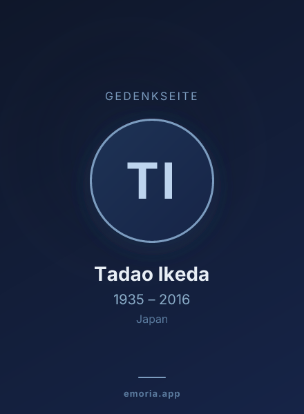 Gedenkportrait von Tadao Ikeda