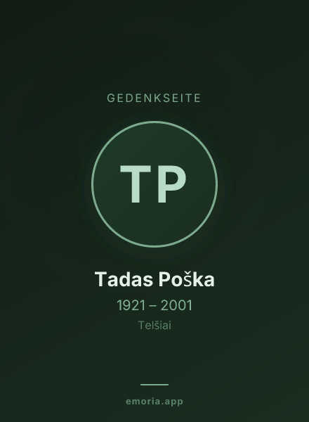 Gedenkportrait von Tadas Poška