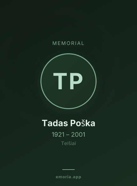 Memorial portrait of Tadas Poška