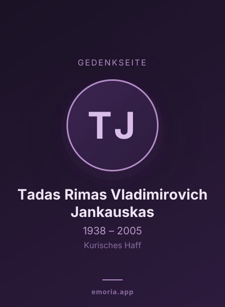 Gedenkportrait von Tadas Rimas Vladimirovich Jankauskas