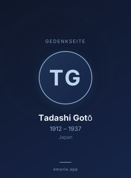 Gedenkportrait von Tadashi Gotō