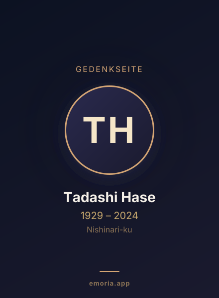 Gedenkportrait von Tadashi Hase