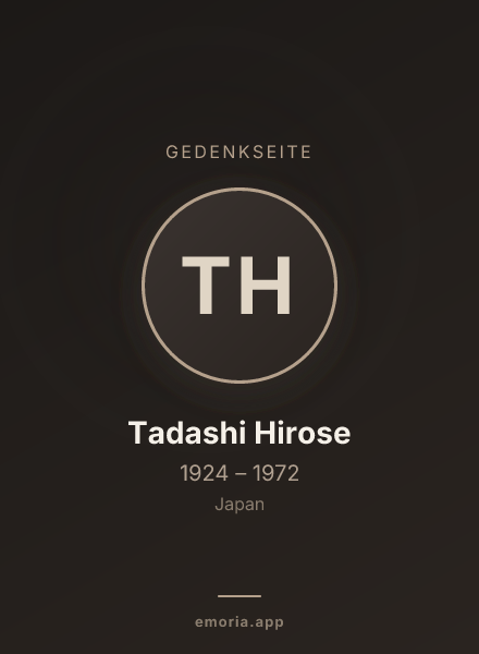 Gedenkportrait von Tadashi Hirose