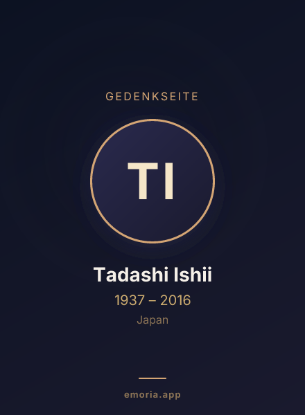 Gedenkportrait von Tadashi Ishii