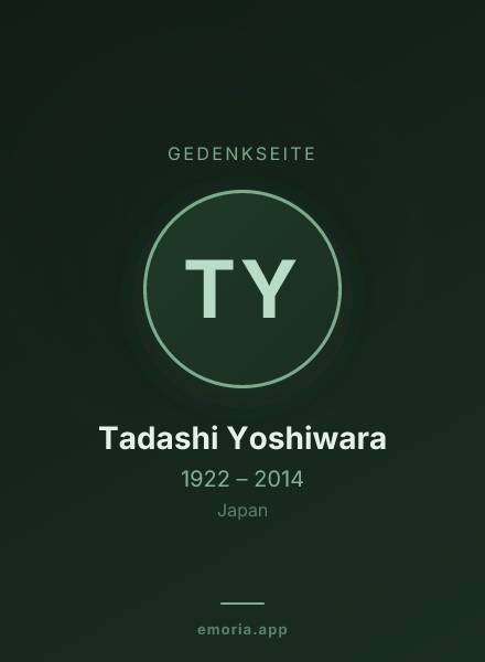 Gedenkportrait von Tadashi Yoshiwara