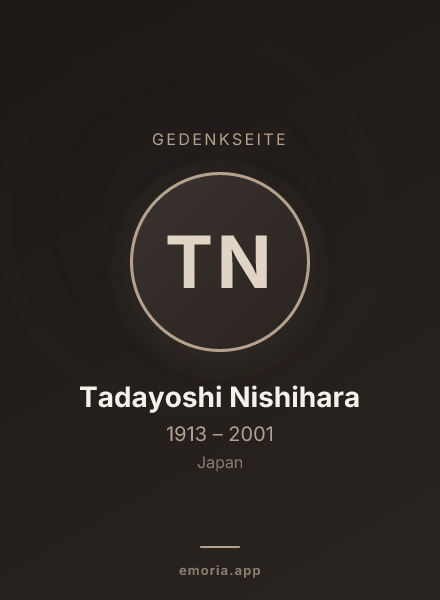 Gedenkportrait von Tadayoshi Nishihara