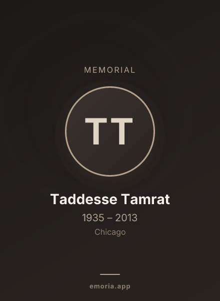 Memorial portrait of Taddesse Tamrat