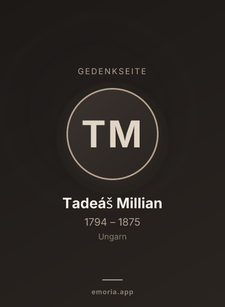 Gedenkportrait von Tadeáš Millian