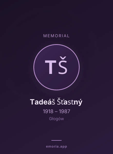 Memorial portrait of Tadeáš Šťastný
