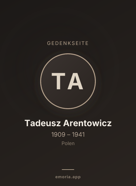Gedenkportrait von Tadeusz Arentowicz