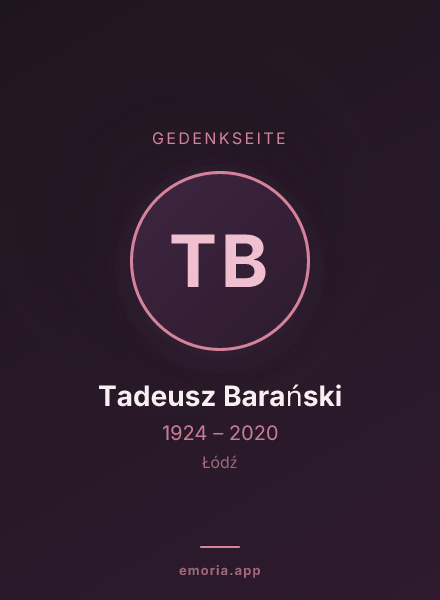 Gedenkportrait von Tadeusz Barański