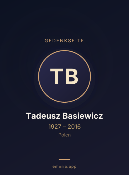 Gedenkportrait von Tadeusz Basiewicz