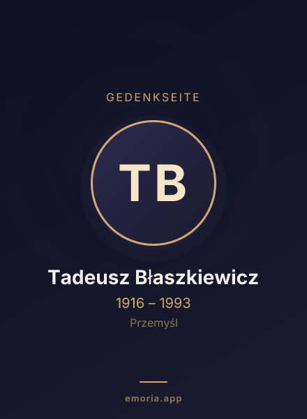 Gedenkportrait von Tadeusz Błaszkiewicz