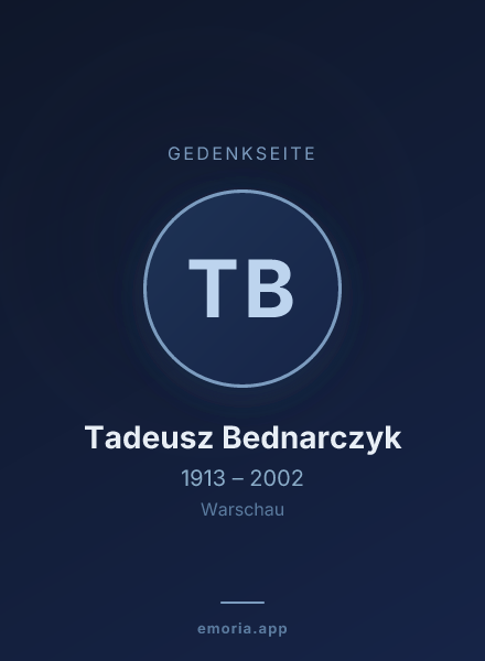 Gedenkportrait von Tadeusz Bednarczyk