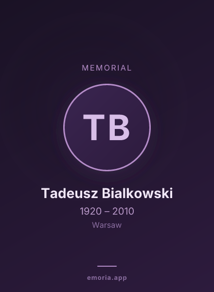 Memorial portrait of Tadeusz Bialkowski