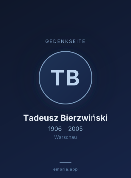 Gedenkportrait von Tadeusz Bierzwiński
