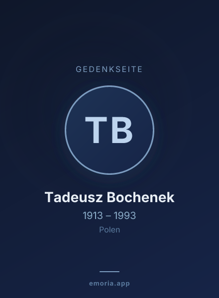 Gedenkportrait von Tadeusz Bochenek