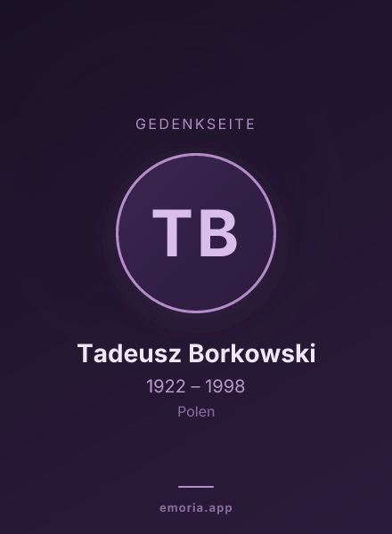 Gedenkportrait von Tadeusz Borkowski