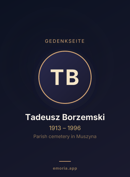 Gedenkportrait von Tadeusz Borzemski