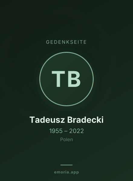 Gedenkportrait von Tadeusz Bradecki
