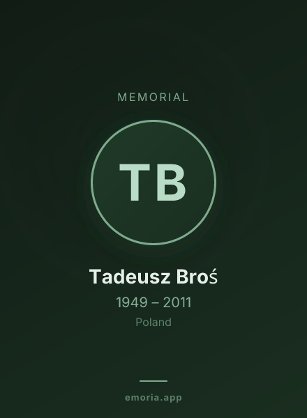 Memorial portrait of Tadeusz Broś