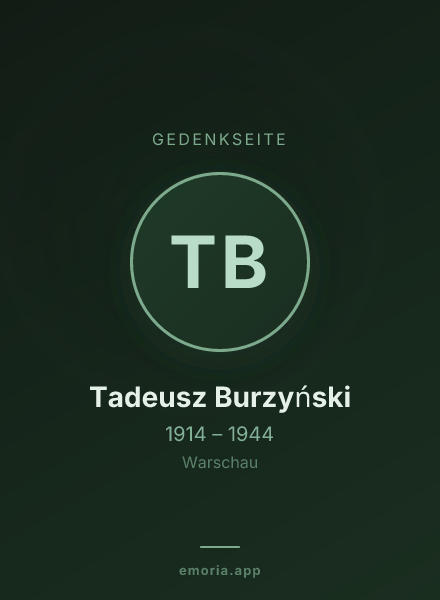 Gedenkportrait von Tadeusz Burzyński