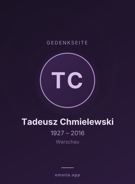 Gedenkportrait von Tadeusz Chmielewski