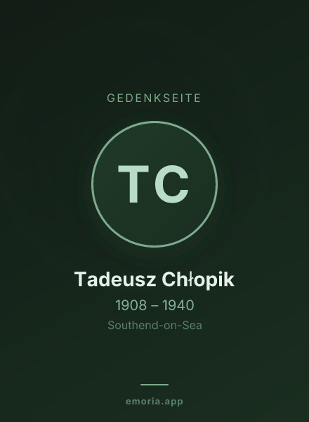 Gedenkportrait von Tadeusz Chłopik