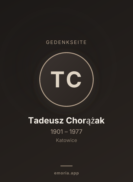 Gedenkportrait von Tadeusz Chorążak