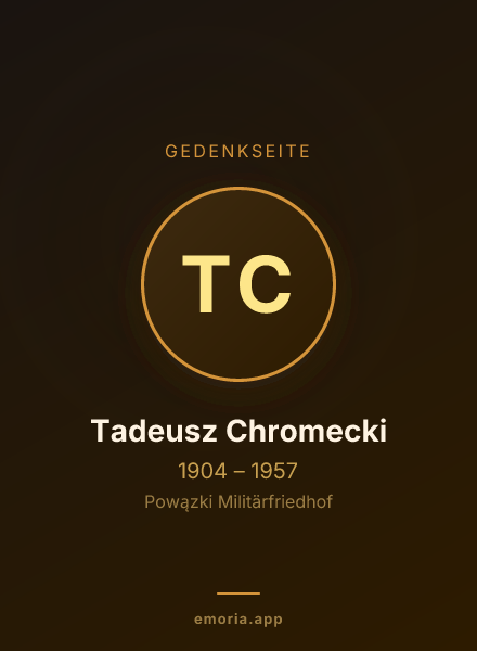 Gedenkportrait von Tadeusz Chromecki