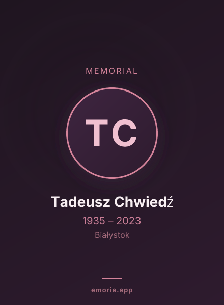 Memorial portrait of Tadeusz Chwiedź