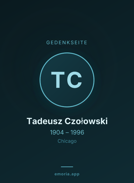 Gedenkportrait von Tadeusz Czołowski
