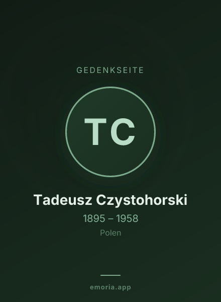Gedenkportrait von Tadeusz Czystohorski