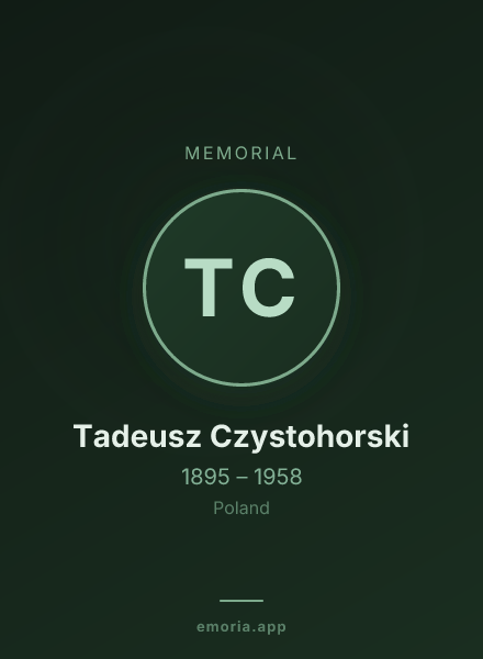 Memorial portrait of Tadeusz Czystohorski
