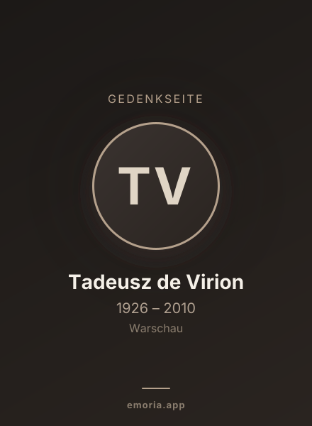Gedenkportrait von Tadeusz de Virion