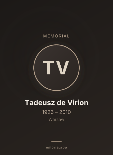 Memorial portrait of Tadeusz de Virion