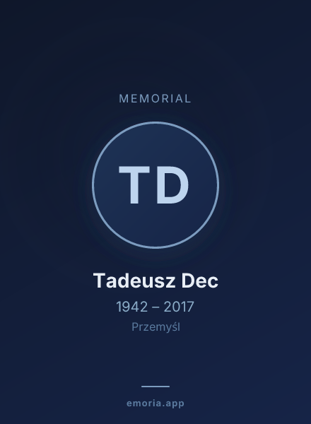 Memorial portrait of Tadeusz Dec