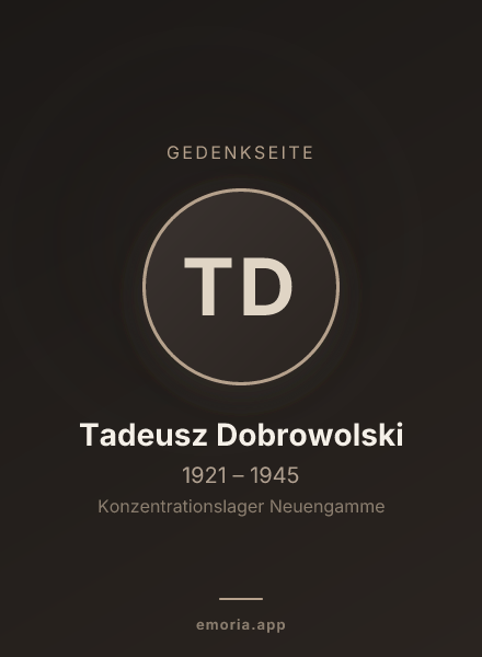 Gedenkportrait von Tadeusz Dobrowolski